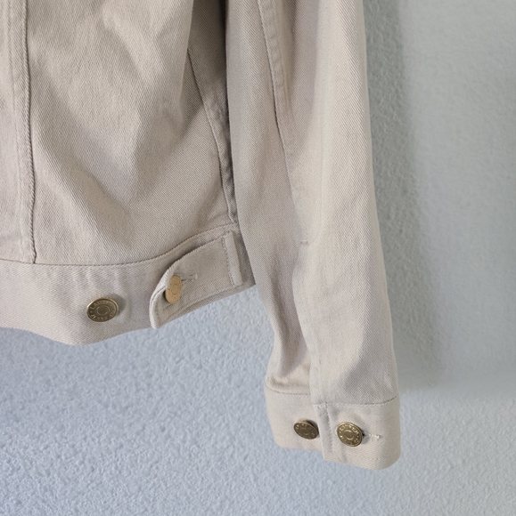 Vintage Ralph Lauren Denim Jacket Women Sz M Tan Jean Pockets Button Up Classic - Picture 15 of 15